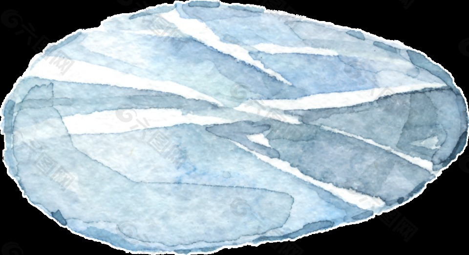 冰河圆叶透明装饰素材