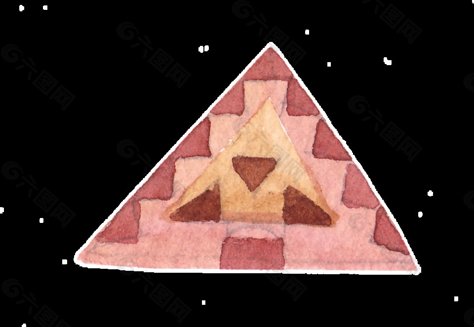 手绘个性三角形图案装饰素材