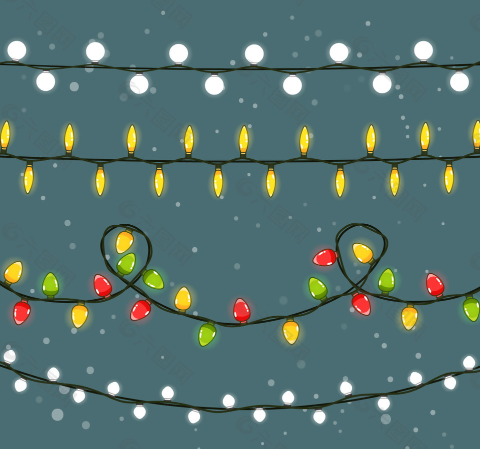 圣诞灯串素材