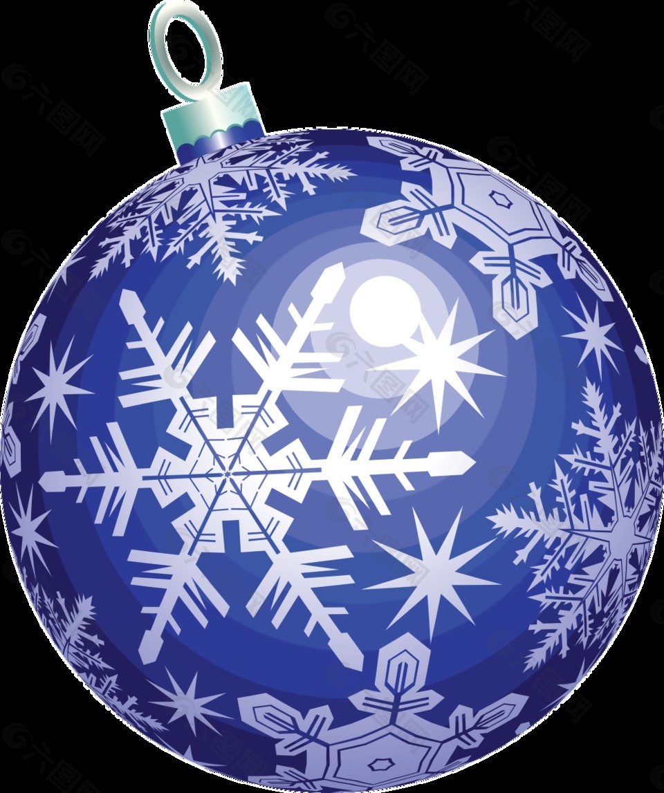 蓝色装饰球圣诞素材