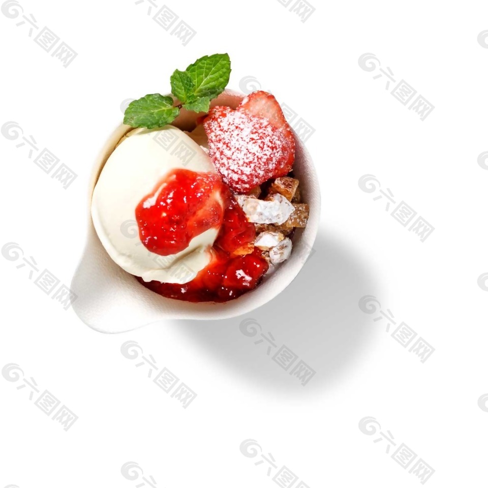 草莓冰淇淋png元素