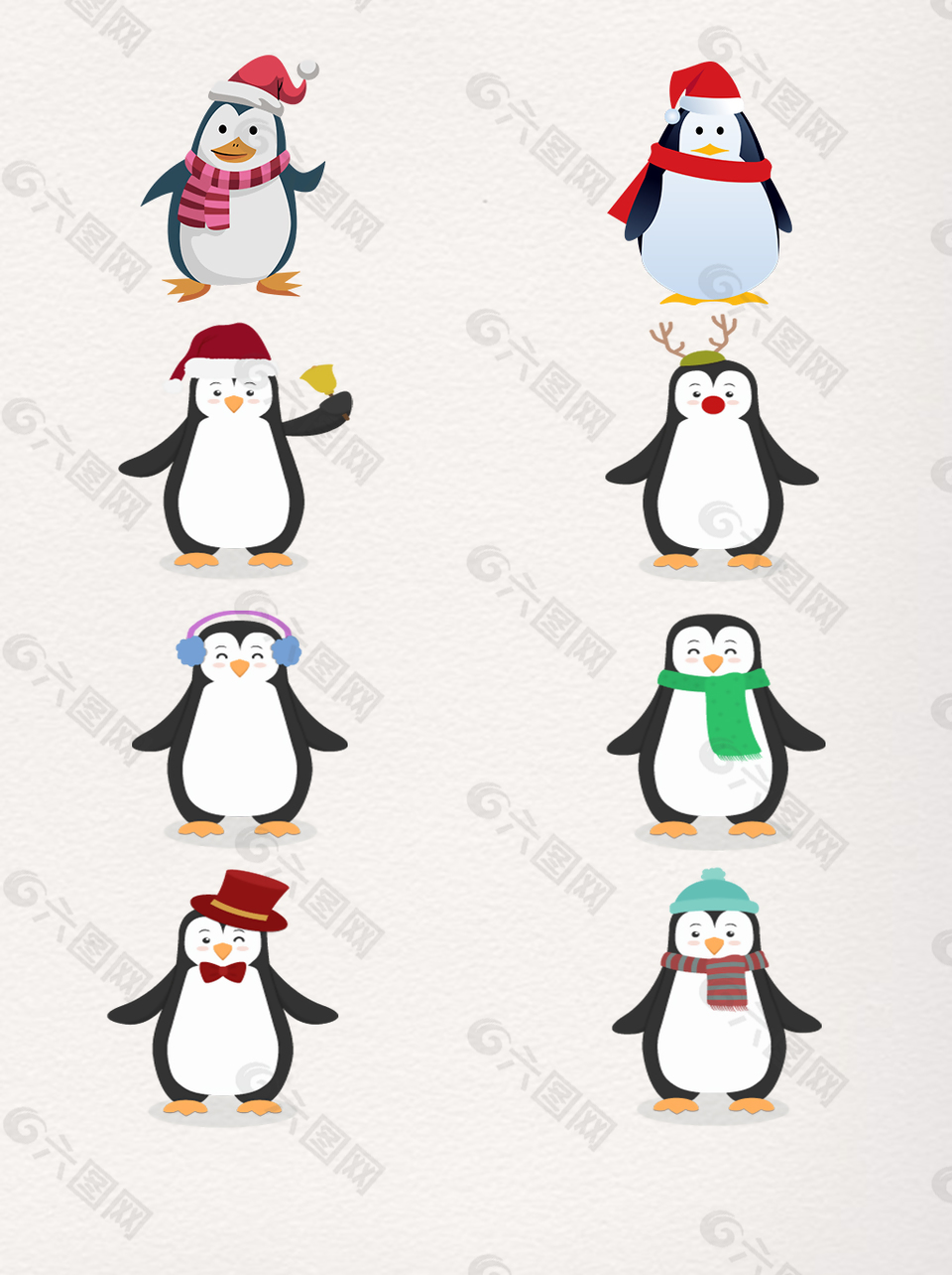 圣诞节企鹅装饰图案