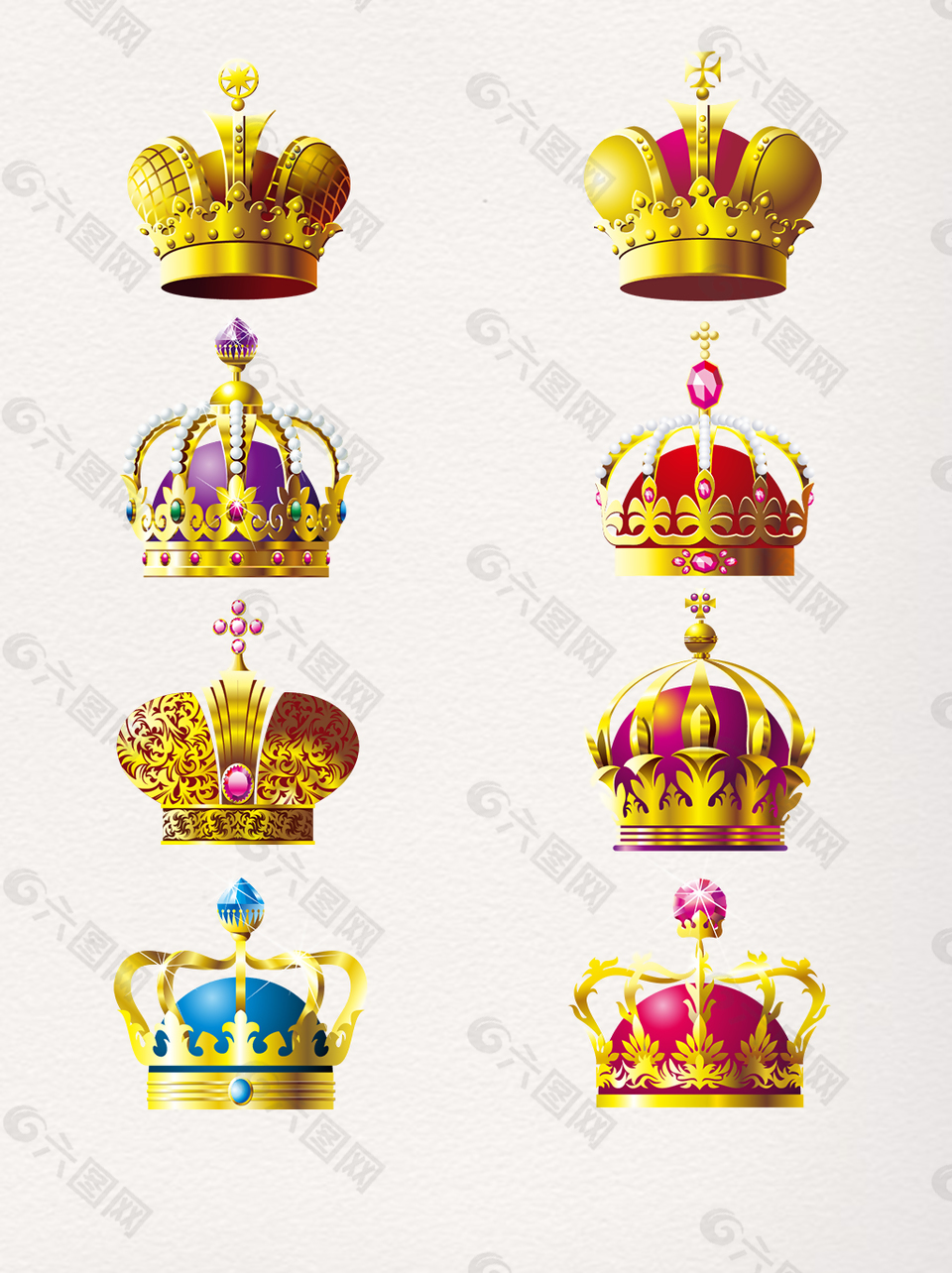 彩色卡通华丽的皇冠