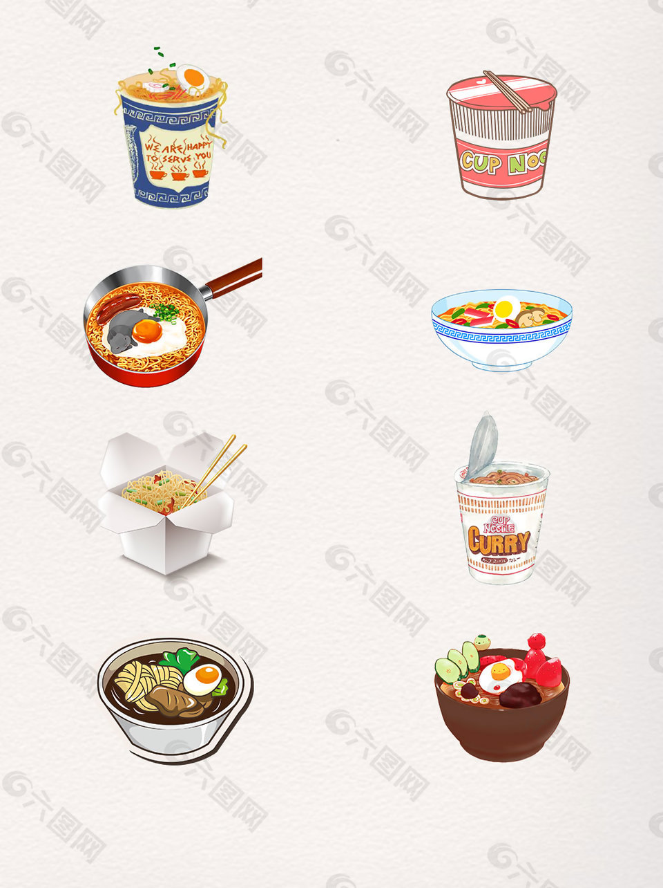 8款手绘好吃的泡面