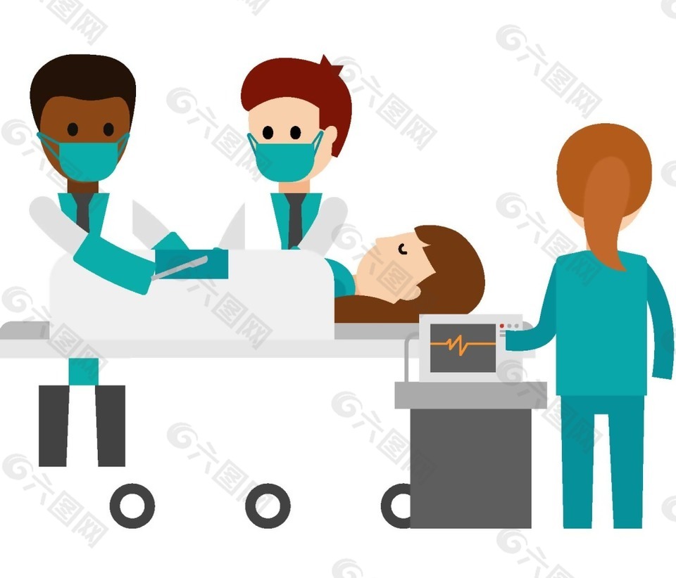 卡通医生做手术png元素
