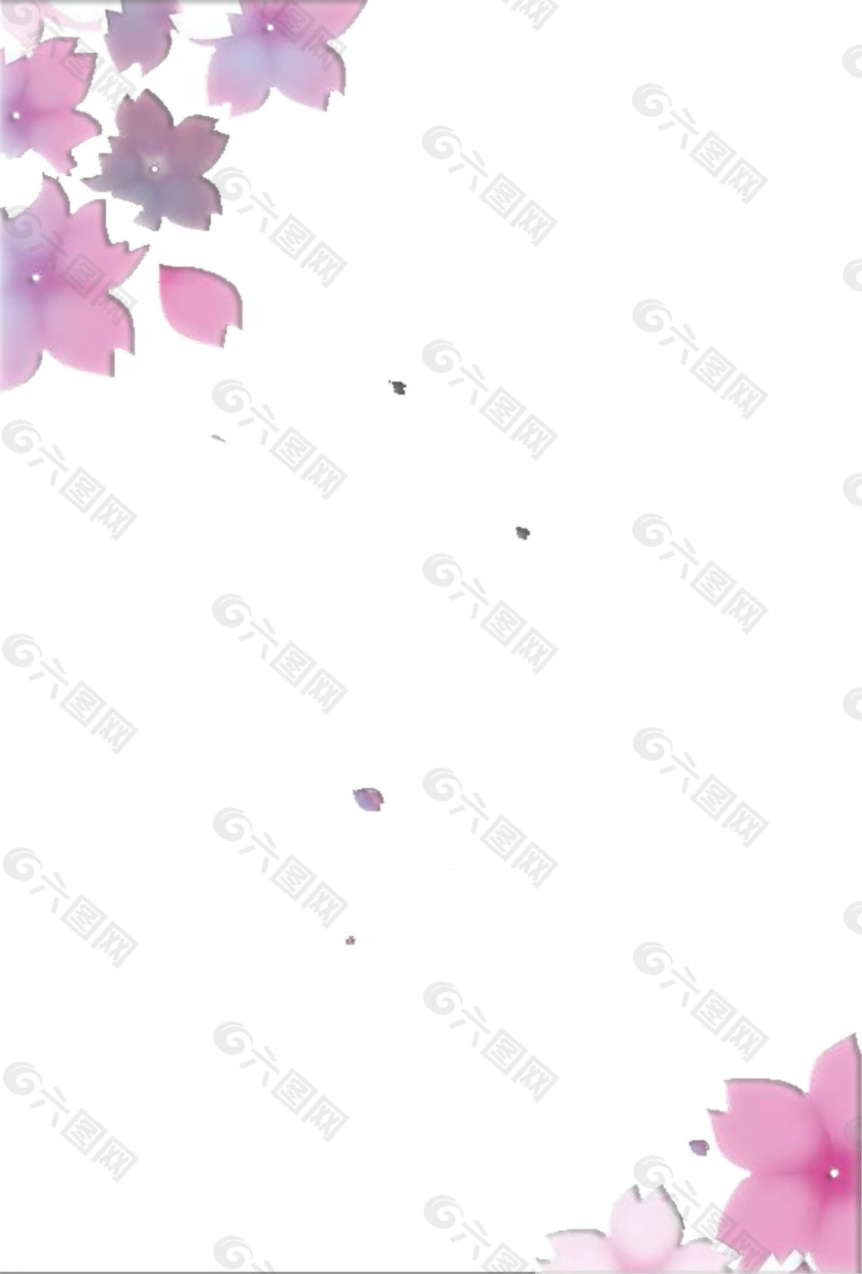 清新粉紫色花瓣樱花装饰元素