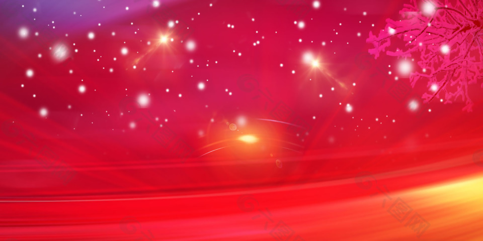 红色简约新年展板背景设计