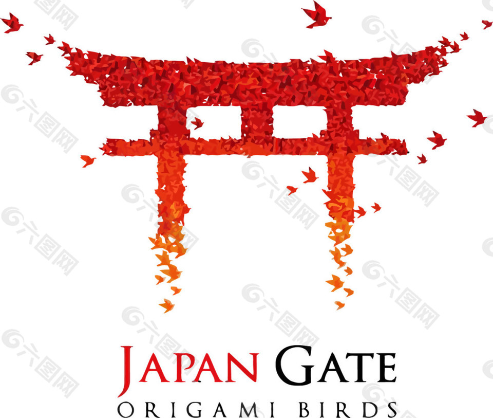 红色热情枫叶拱门日本旅游装饰元素