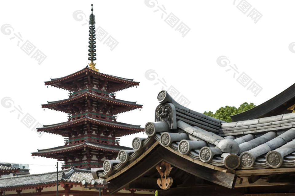 清新寺塔日本旅游装饰元素