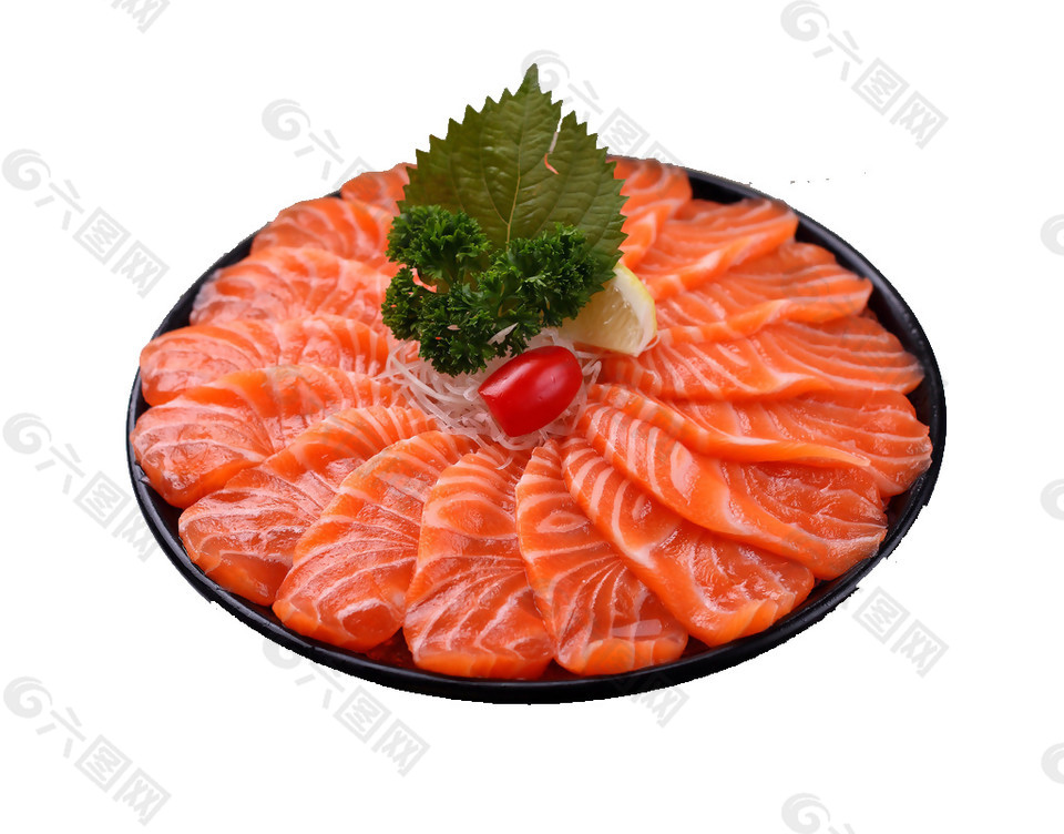 鲜美三文鱼日式料理产品实物