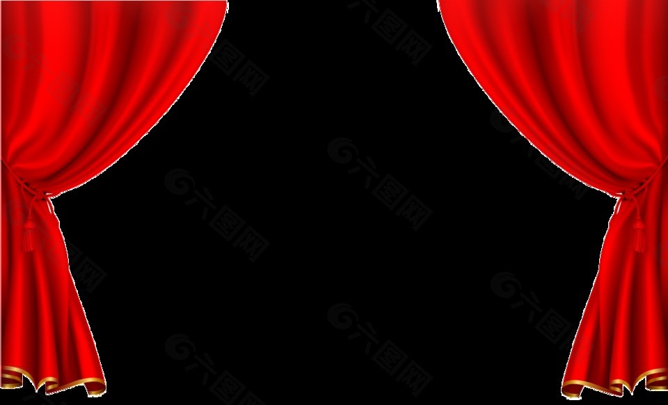 红色喜庆舞台帘幕装饰素材