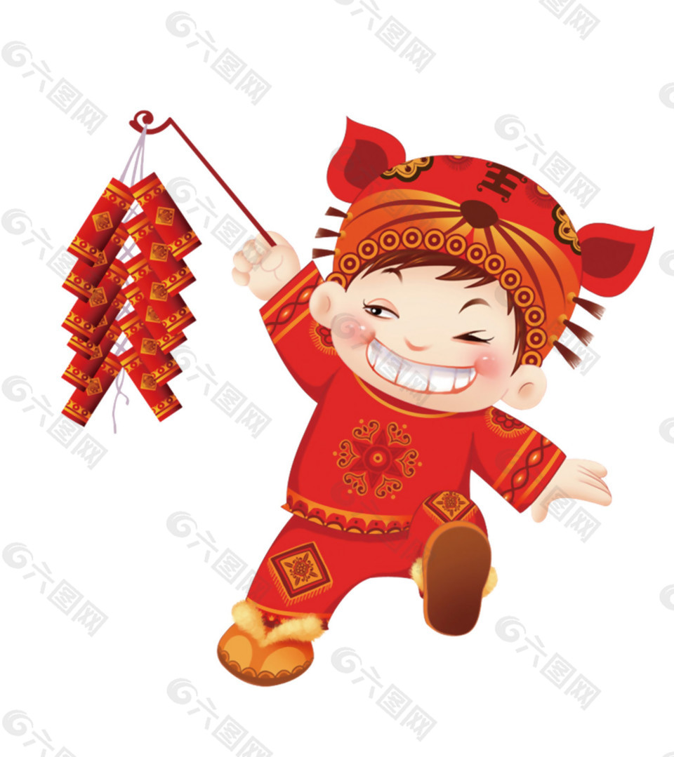 喜庆中式舞狮习俗元素