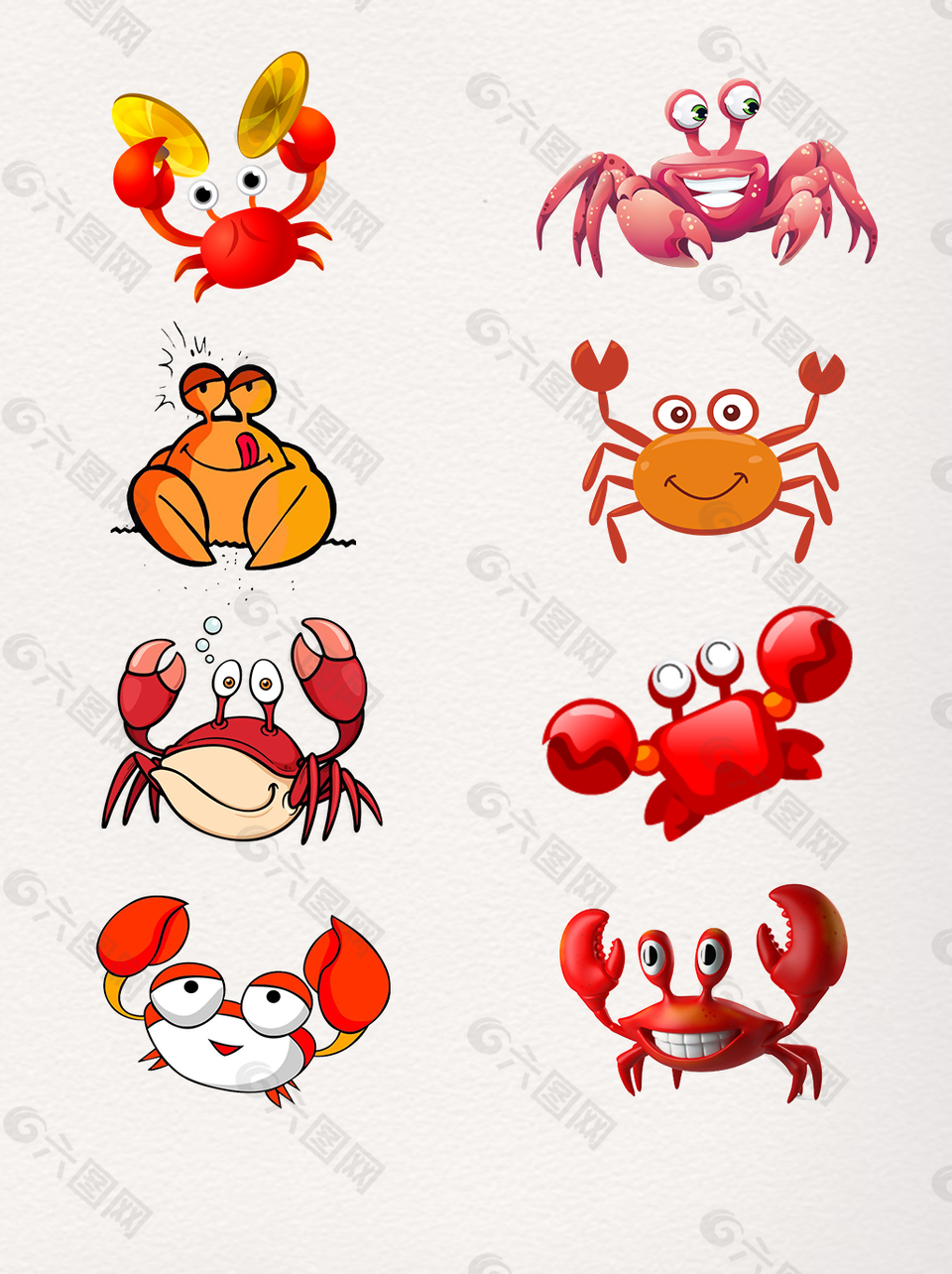 卡通可爱螃蟹装饰元素
