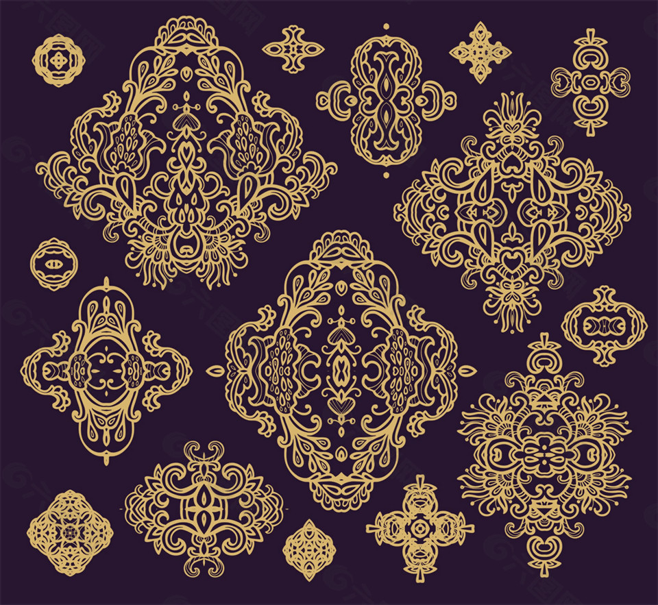 金属花纹背景设计图片