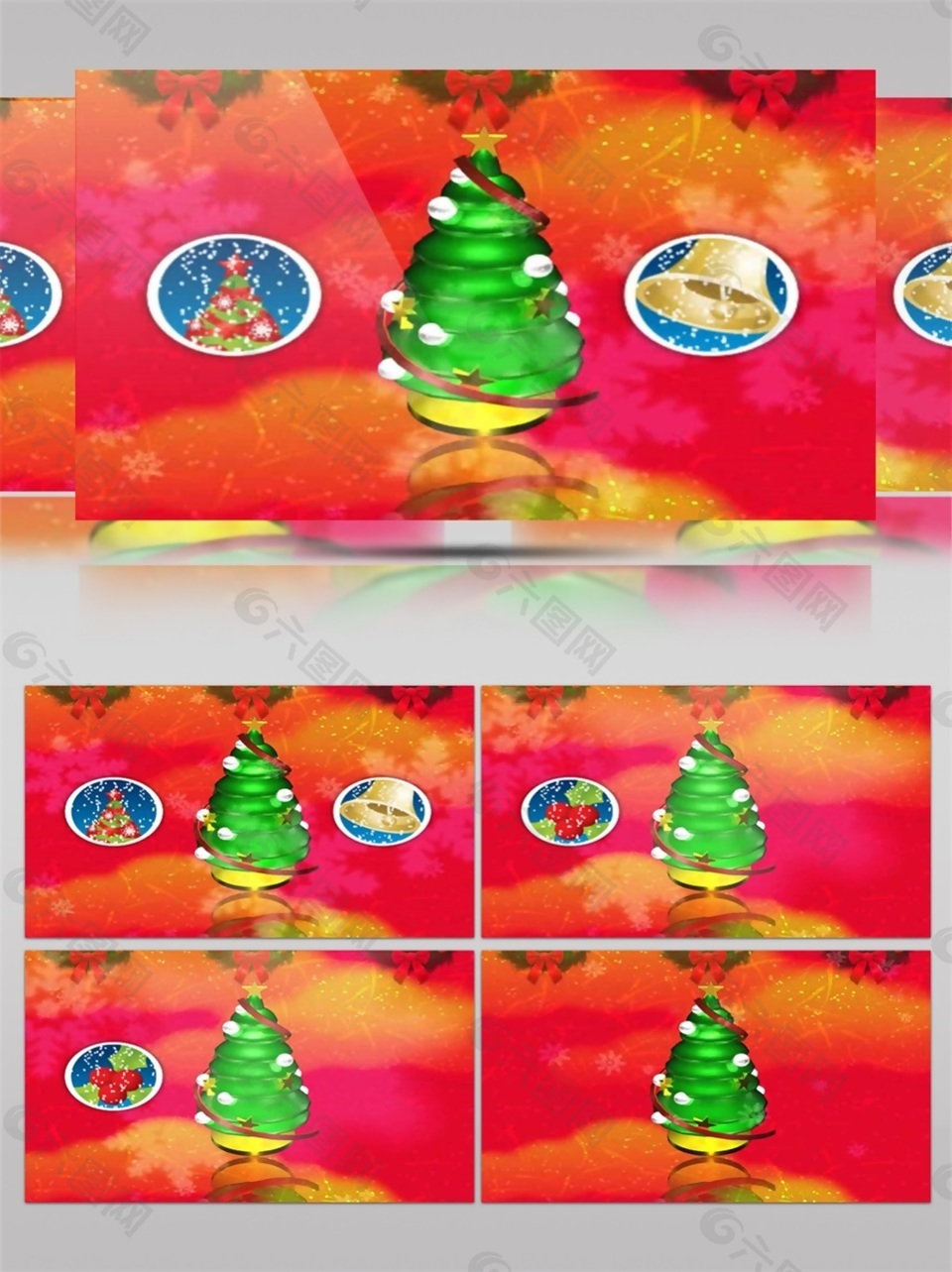 卡通圣诞树圣诞节视频素材