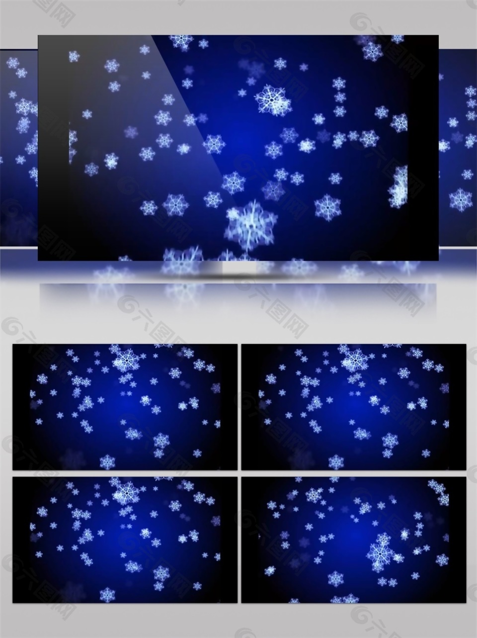 蓝色雪花圣诞节视频素材