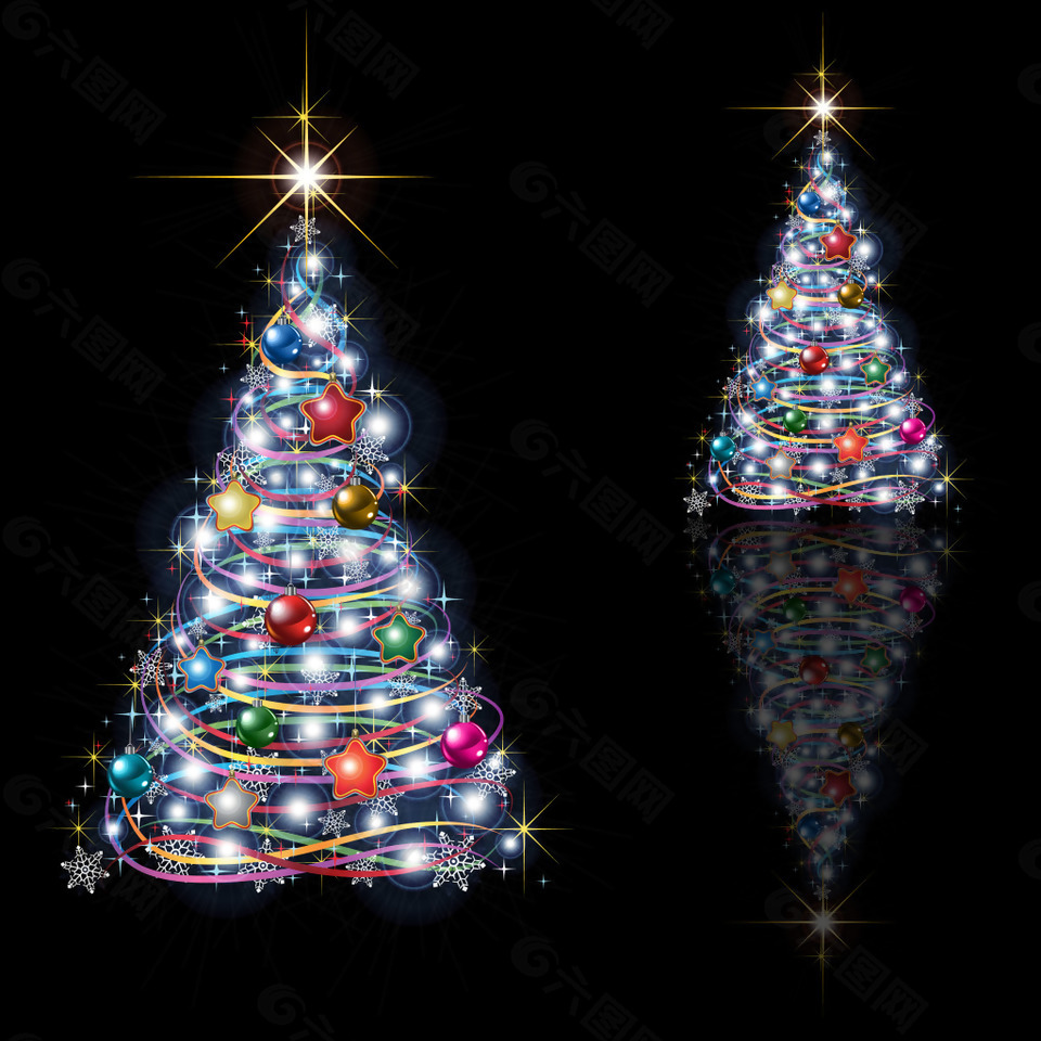 五彩缤纷的圣诞树