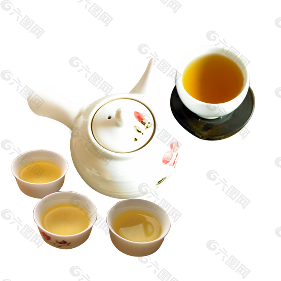 清新雅致白色茶具陶瓷产品实物