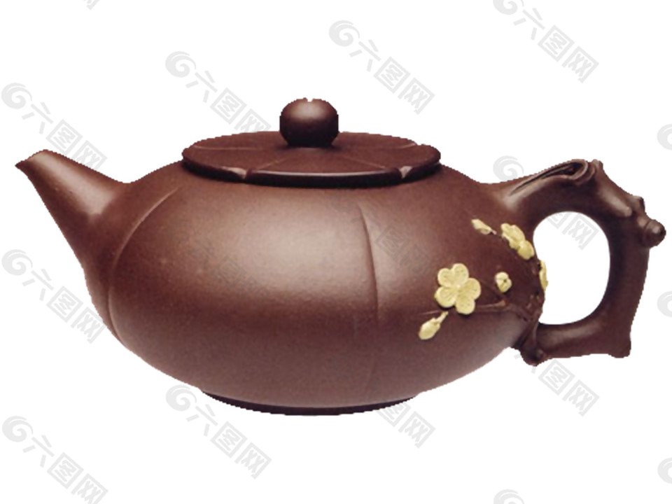 文艺褐色茶壶产品实物
