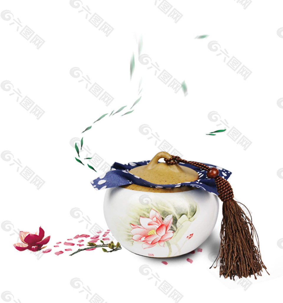 文艺粉色花纹茶壶产品实物