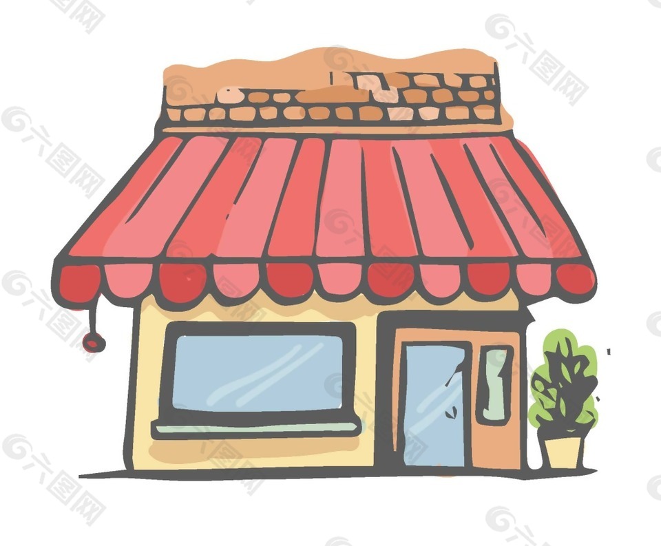 卡通便利小超市png元素