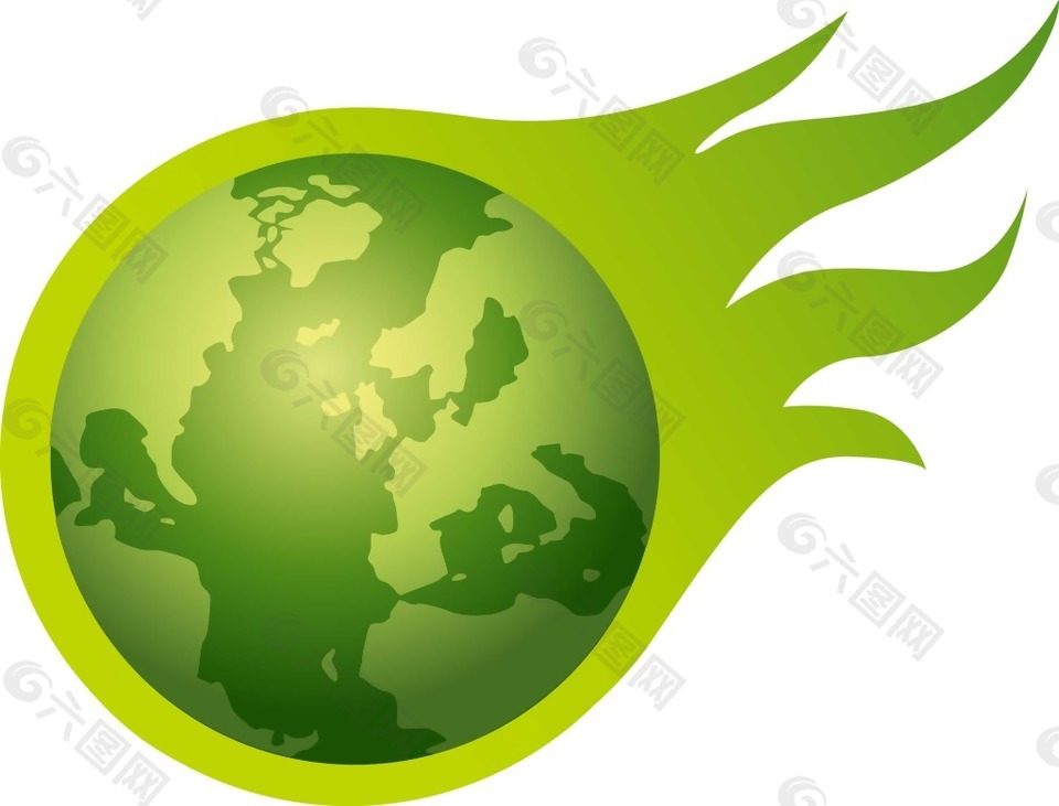 创意绿色星球png元素