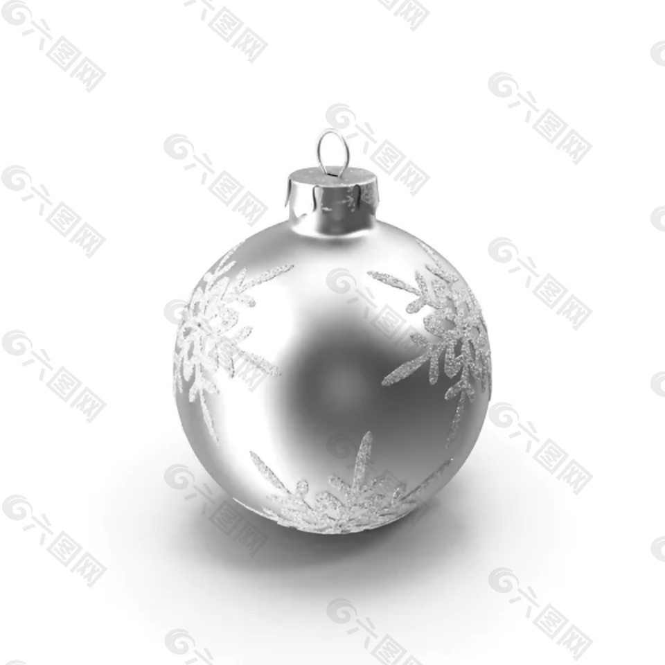 银色圣诞彩球饰品设计