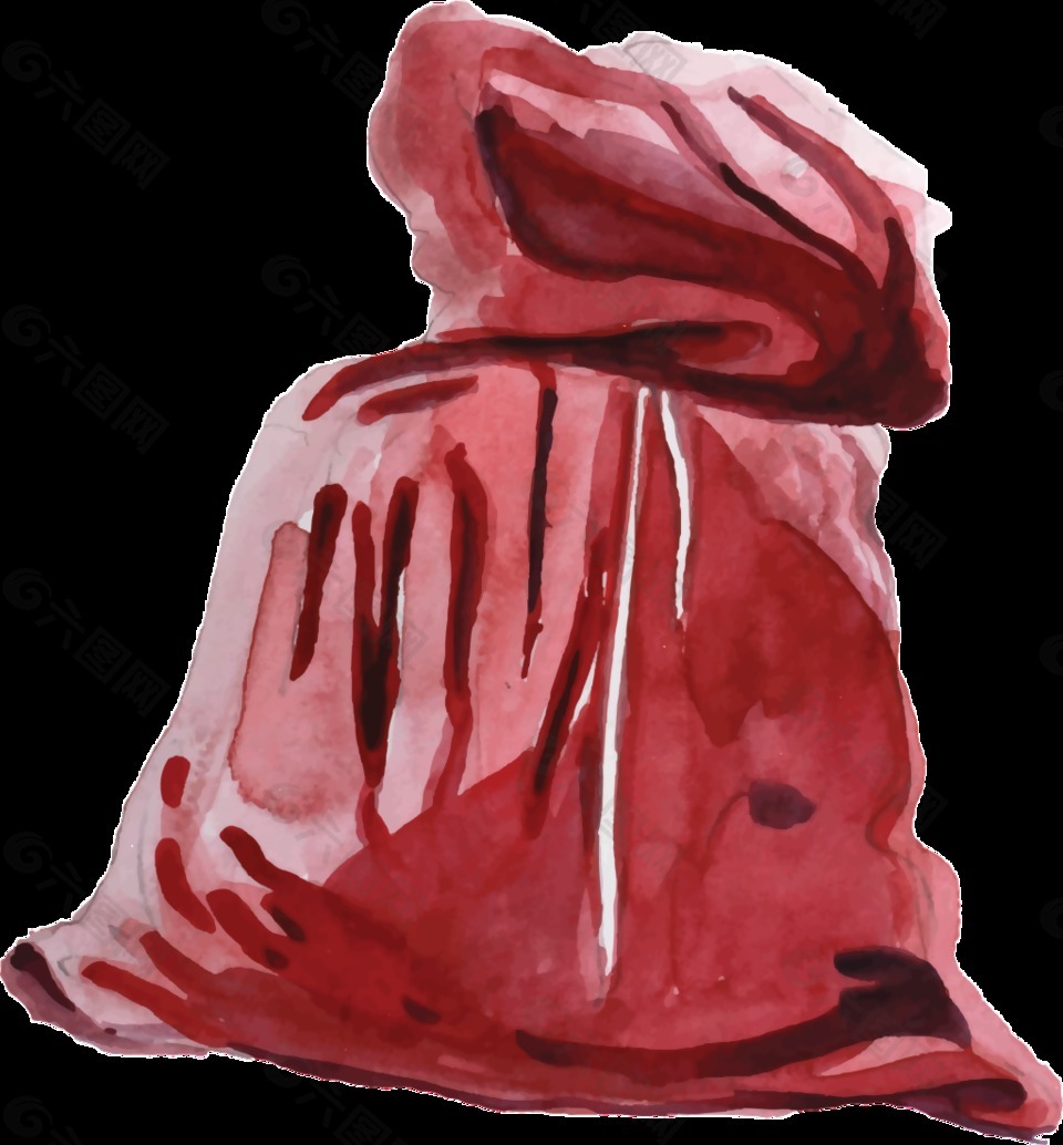 红色礼物袋png透明素材