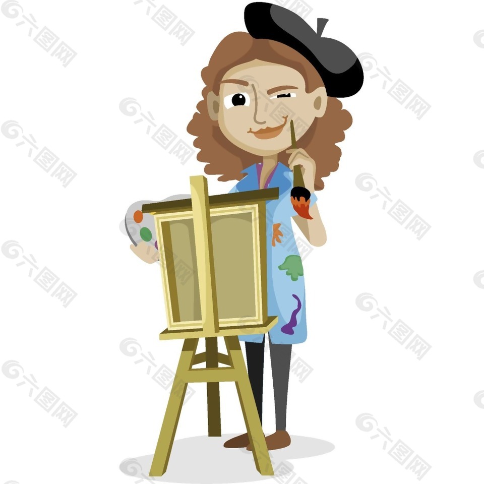 卡通绘画设计师png元素