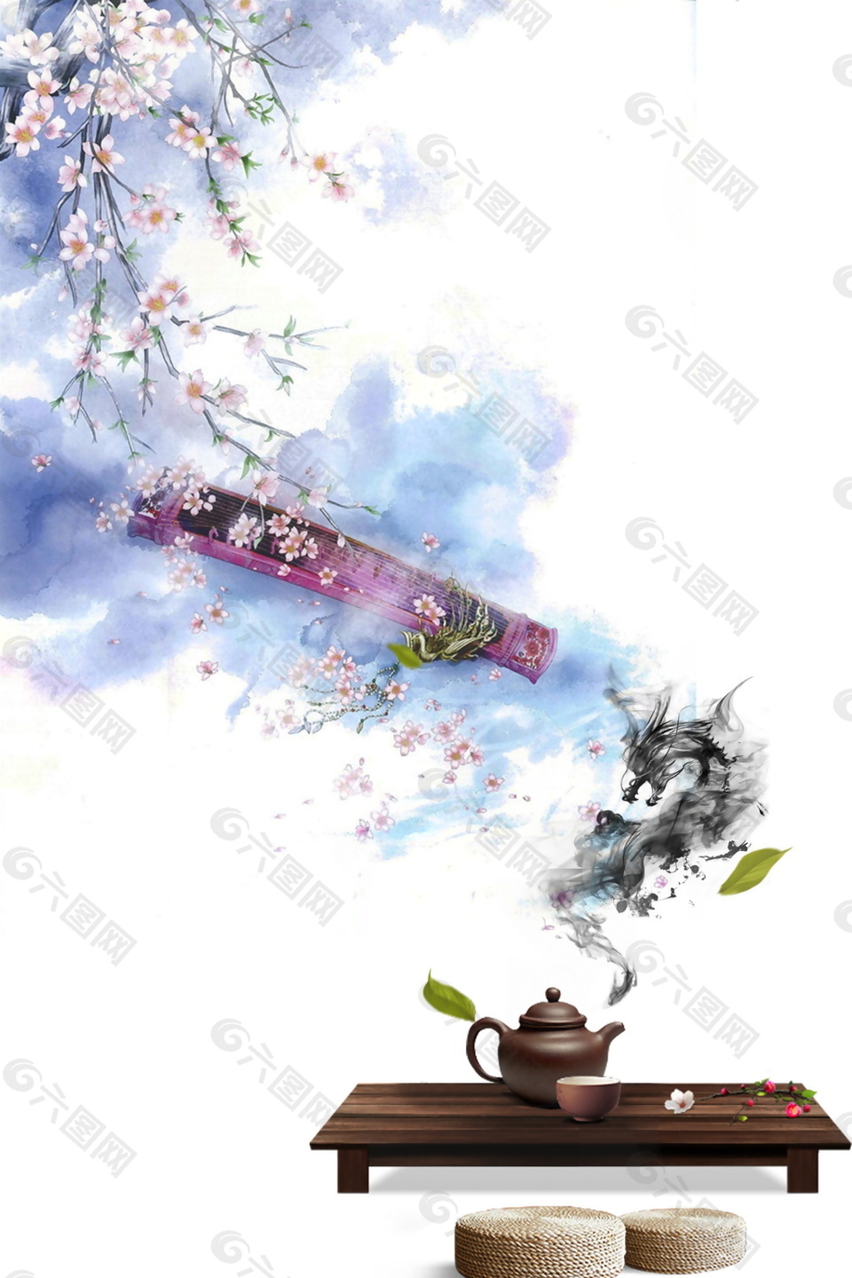 古典风格茶叶文化海报背景设计
