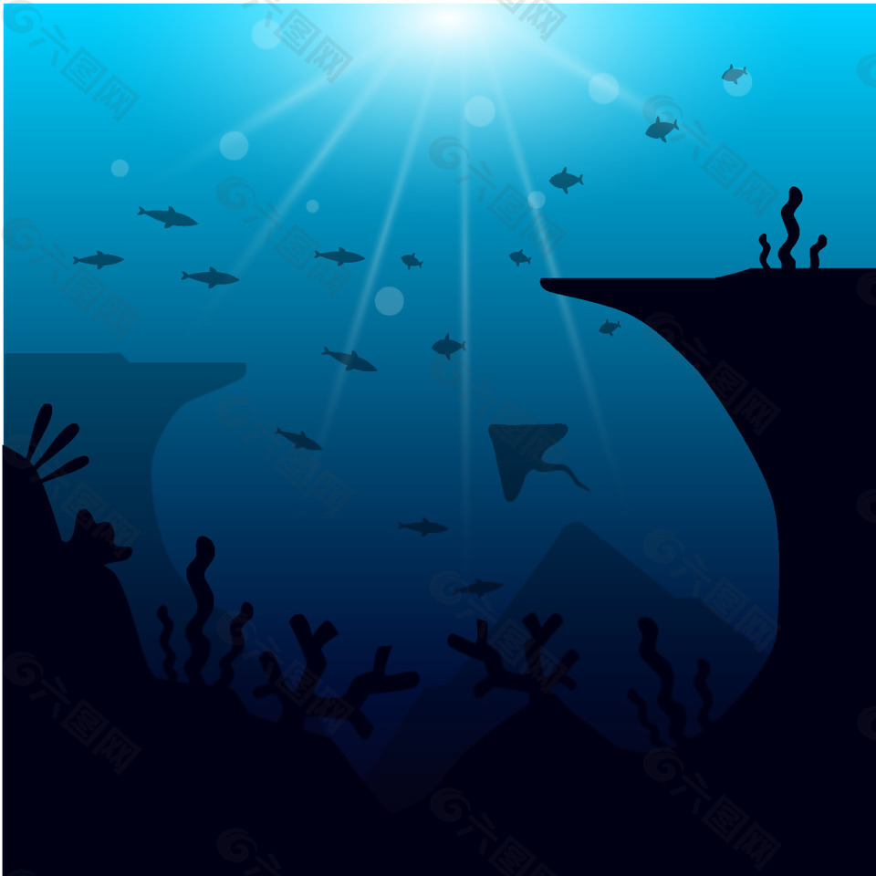 大气深海水生物背景背景素材免费下载 图片编号 六图网