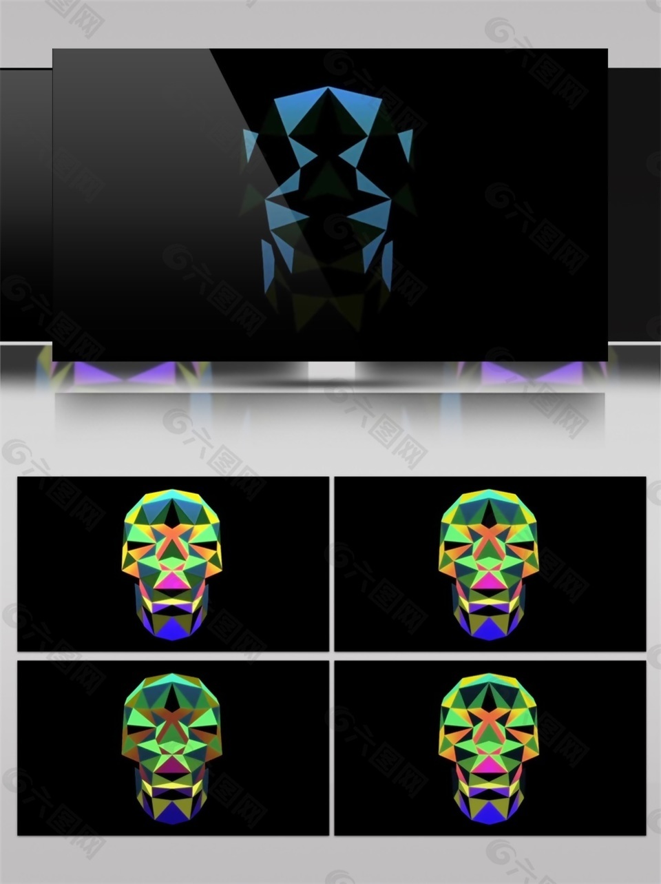 彩色面具机器人高清视频素材