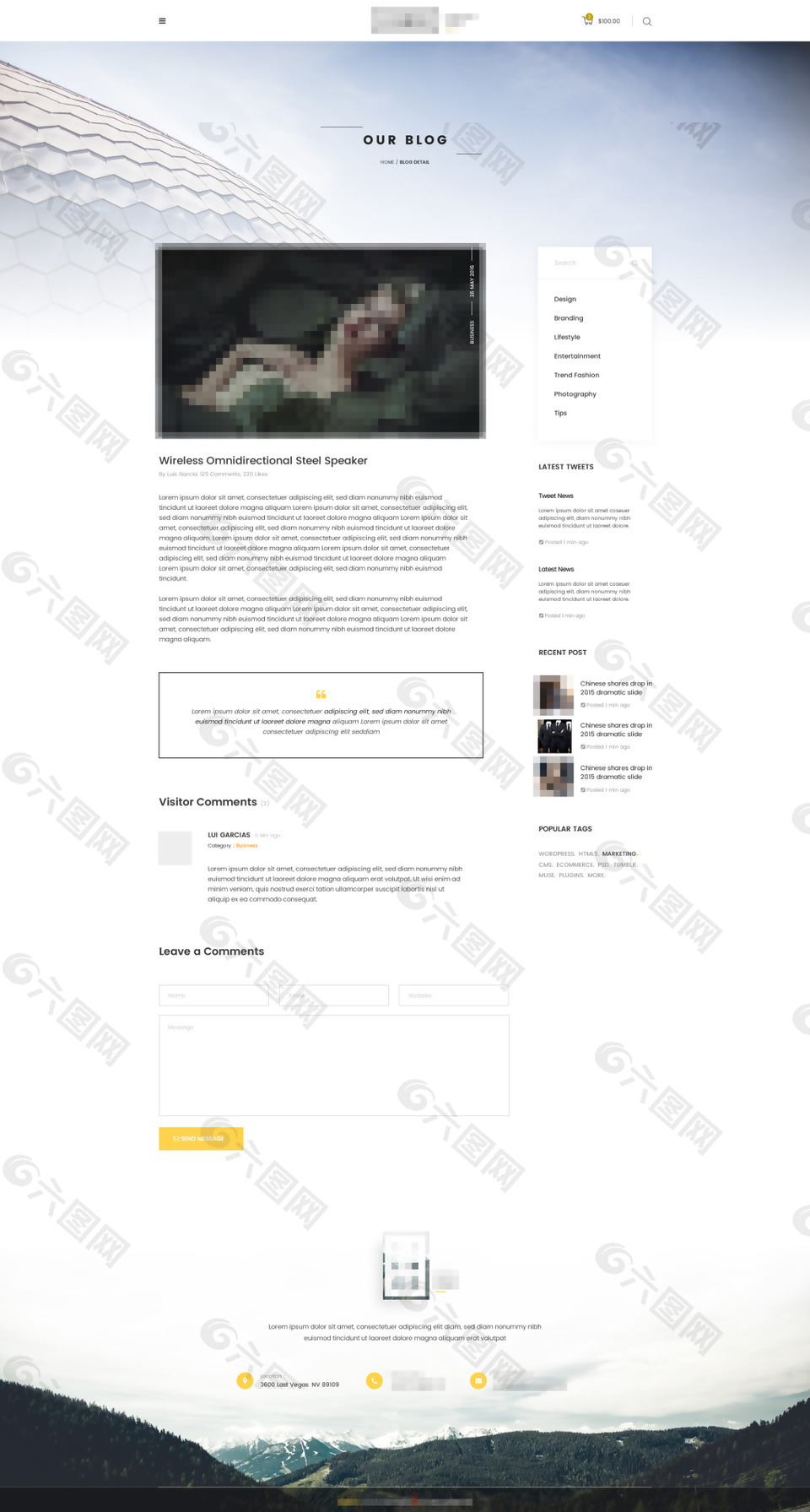 旅游旅行社网站模板之个人博客详情介绍