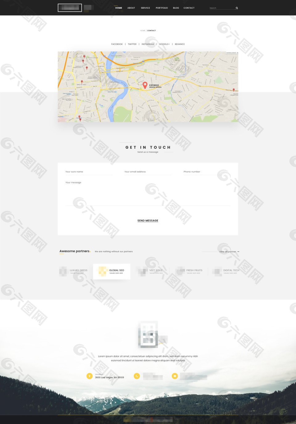 精美的旅行旅游网站模板之联系我们