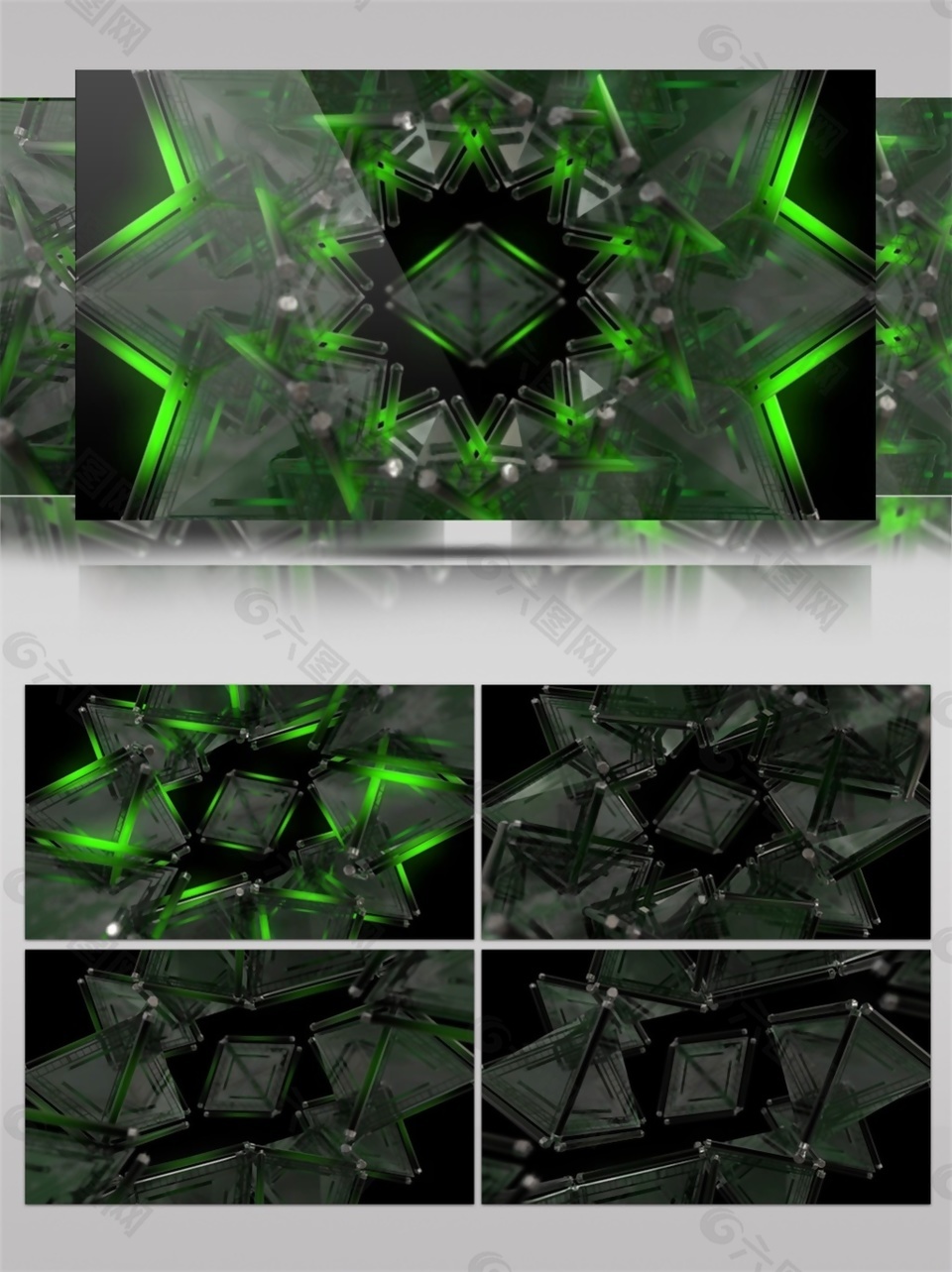 绿色极光六芒星视频素材