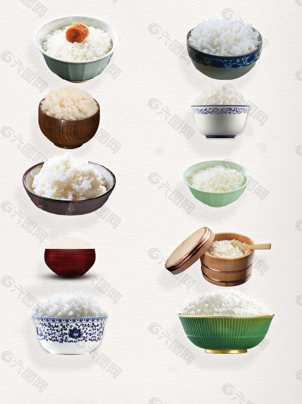 飘香传统中国主食白色米饭装饰图案
