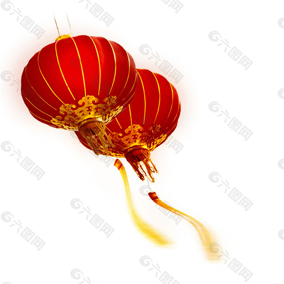 中式喜庆挂件红色灯笼节日元素