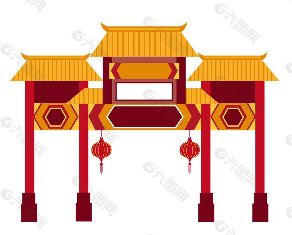 中式传统春节门头设计