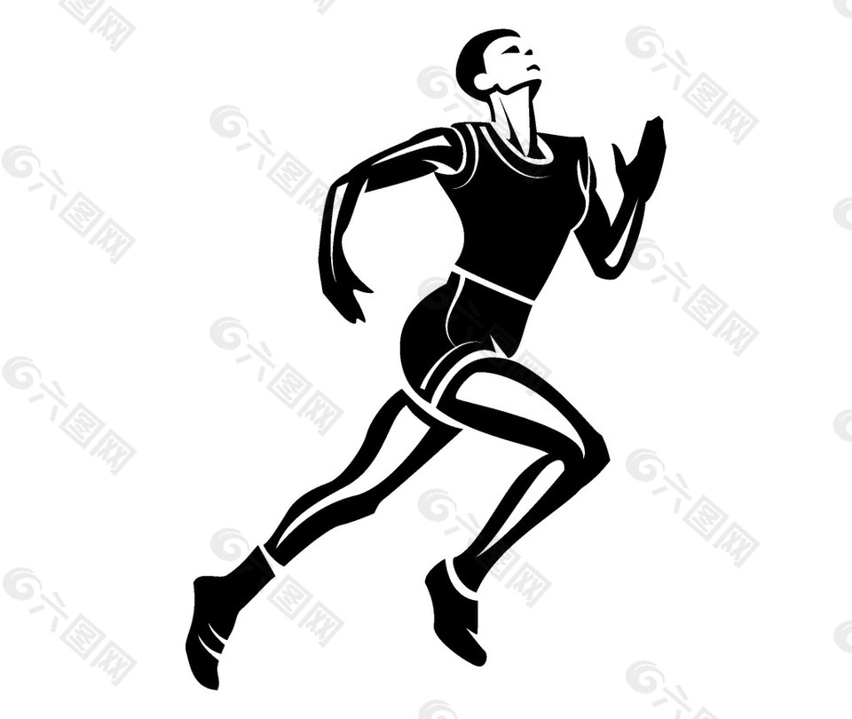 卡通长跑运动员png元素