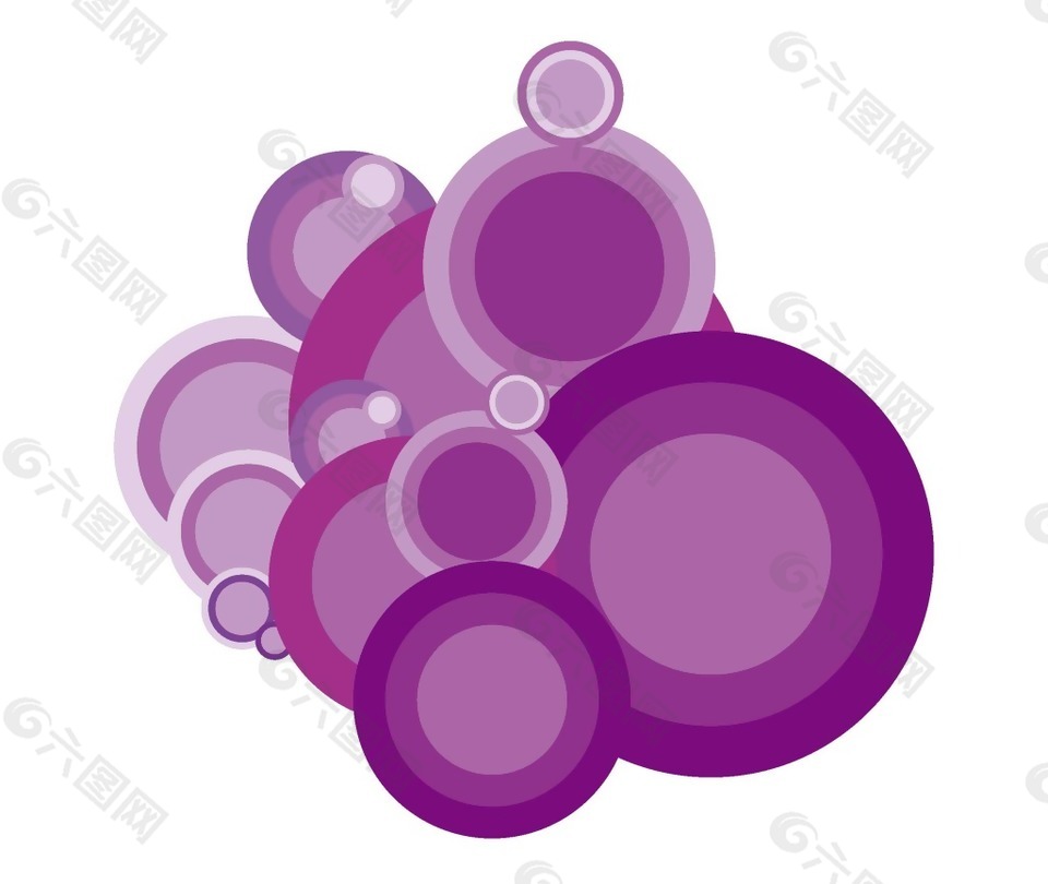 紫色圆形圆环png元素