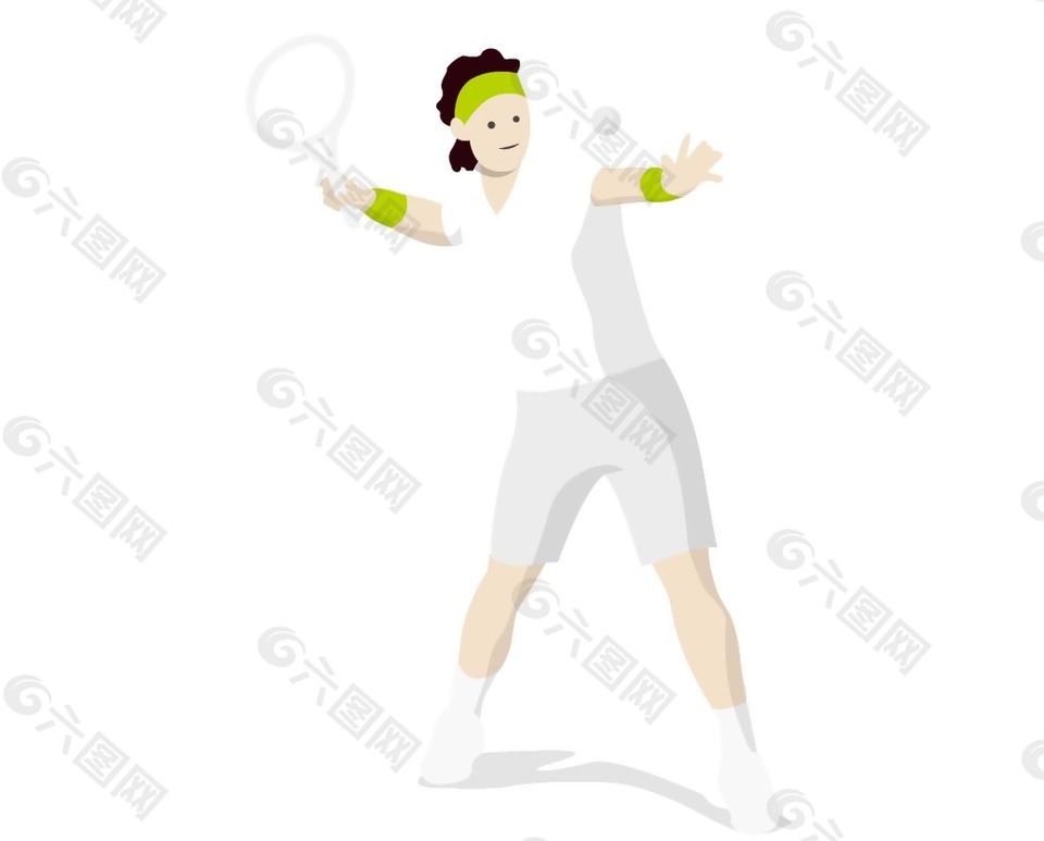 卡通网球运动员png元素