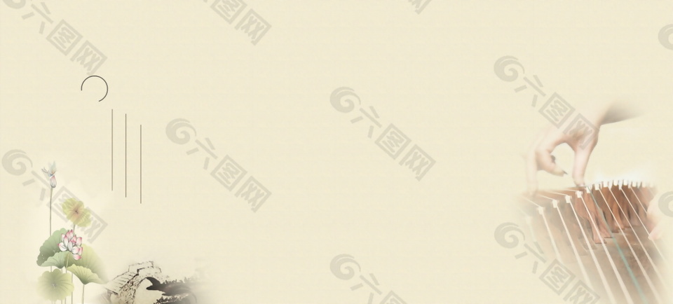 简约古筝海报背景