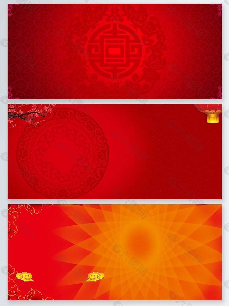 新年红色装饰背景图