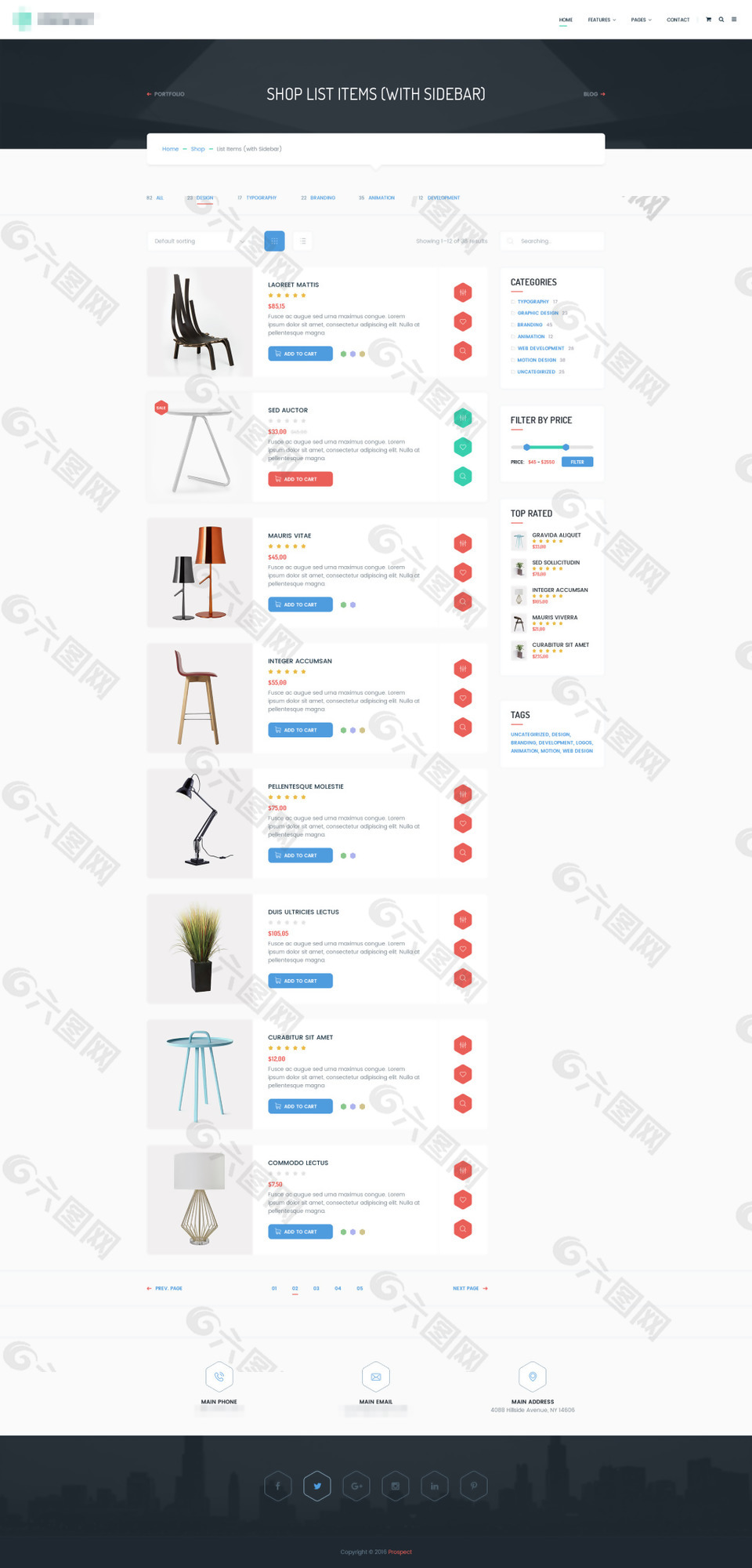 企业创意设计公司商城之产品中心列表模板