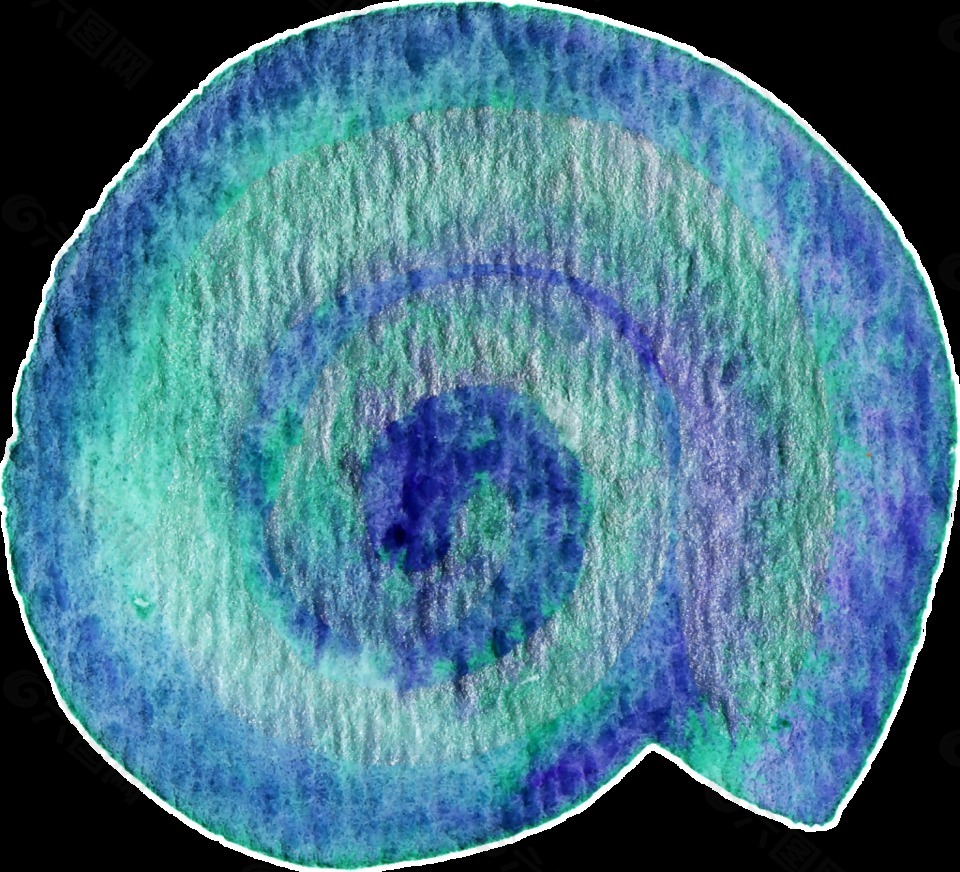 手绘蜗牛壳png透明素材