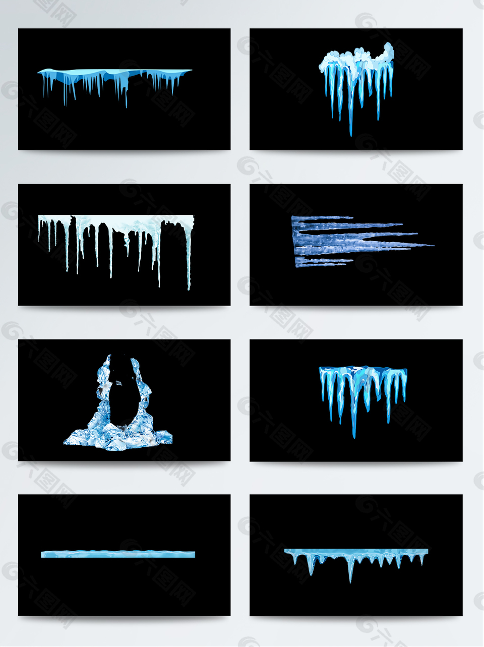 寒冷的冰凌PNG广告设计元素图