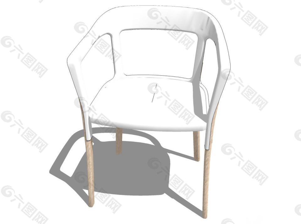 白色椅子模型su单体模型