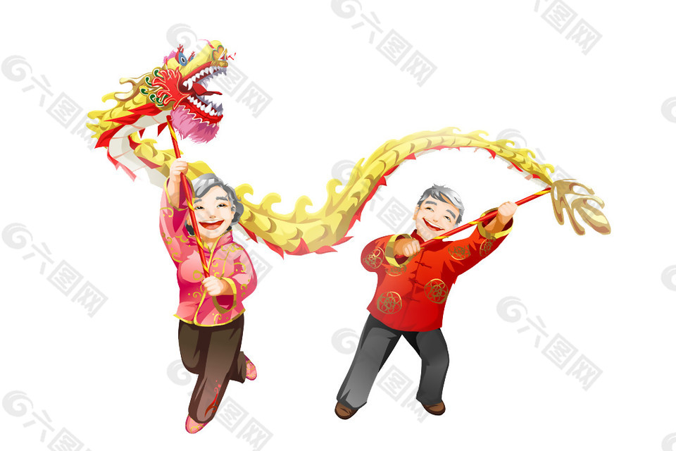 中国风春节舞龙素材
