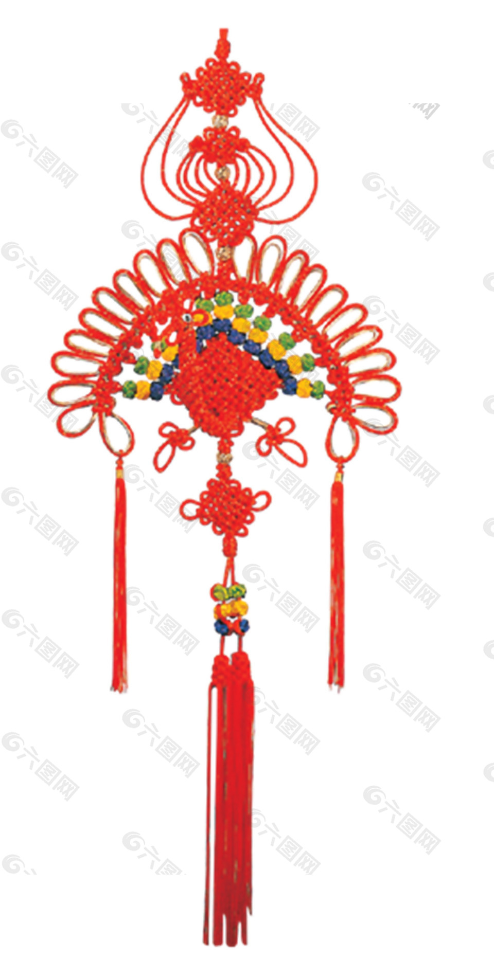 多彩串珠吉祥中国结元素PNG