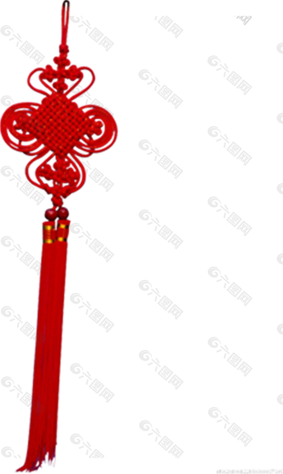 红色丝绳如意结中国结元素PNG
